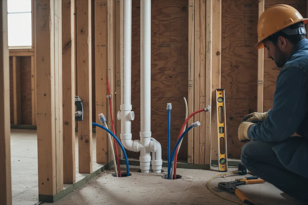Drain and supply rough-in during Drain Cleaning in Lowville